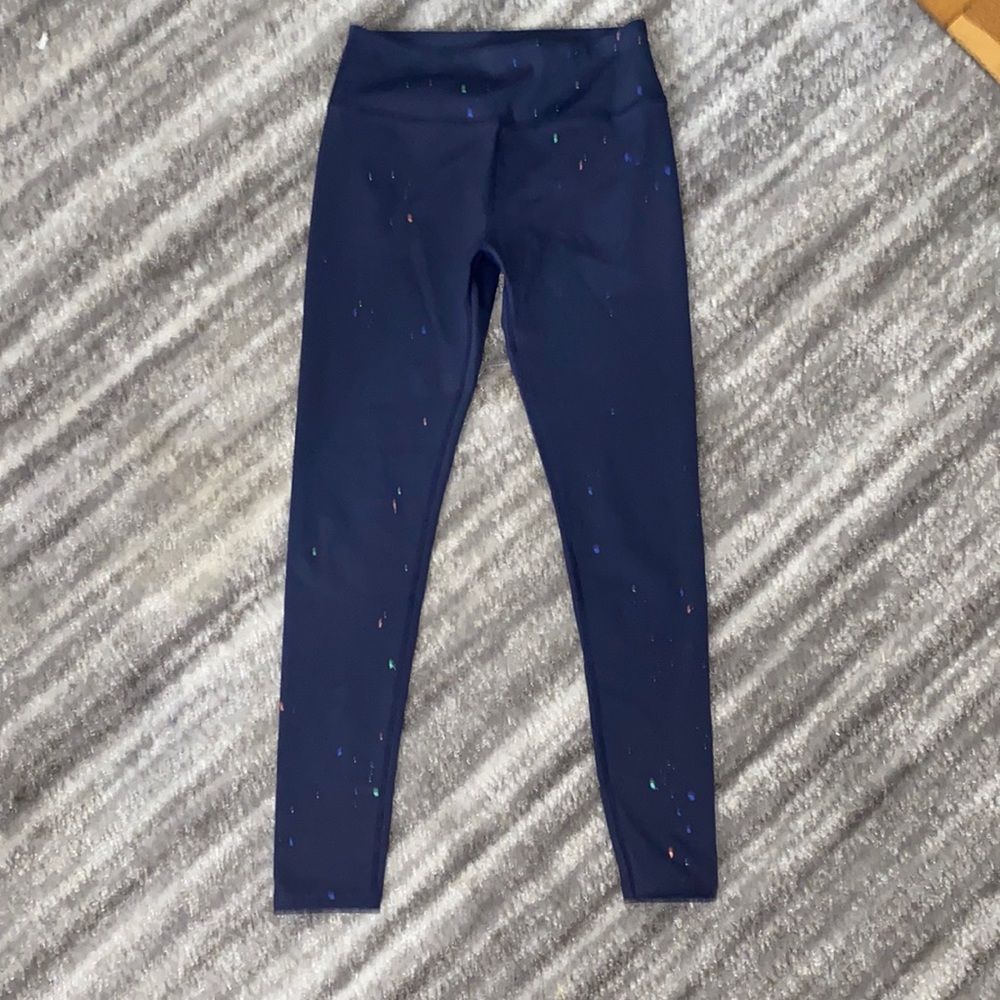 Bandier x Splits59 splatter leggings navy blue